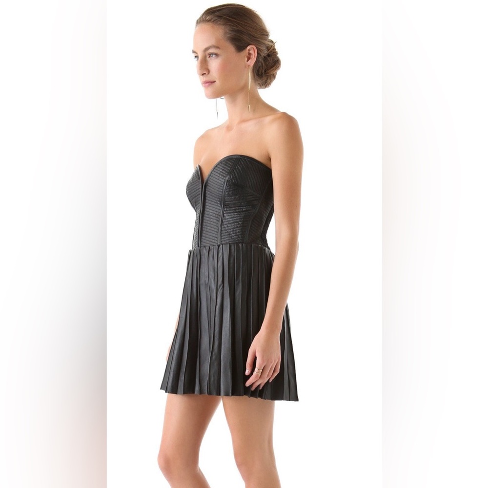NWT Parker Strapless Mini Leather Dress Size S